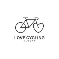 amo o vetor de design de logotipo de ciclismo