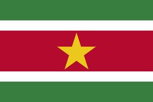 ilustração plana da bandeira do suriname vetor