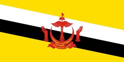 ilustração plana da bandeira de brunei vetor