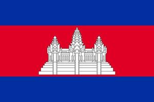 ilustração plana da bandeira do camboja vetor