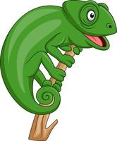camaleão verde dos desenhos animados vetor