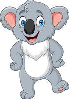 desenho animado pequeno coala posando vetor