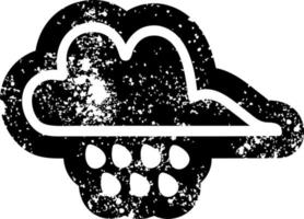 ícone angustiado de nuvem de chuva vetor