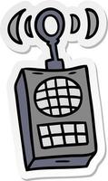 doodle de desenho de adesivo de um walkie-talkie vetor
