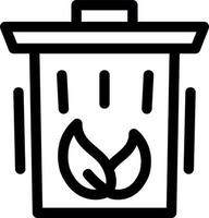 ícone de linha de lixeira ecológica vetor