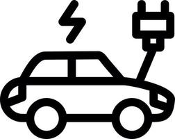 ícone de linha de carro elétrico vetor