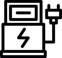 ícone de linha de estação de carro elétrico vetor