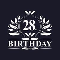 logotipo de aniversário de 28 anos, comemoração de aniversário de 28 anos. vetor