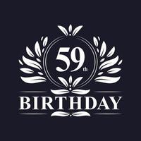 logotipo de aniversário de 59 anos, celebração de aniversário de 59 anos. vetor