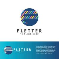 alfabeto f letra logotipo e design de ícone vetor