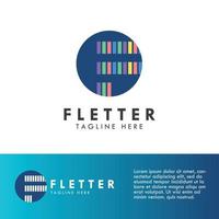 alfabeto f letra logotipo e design de ícone vetor