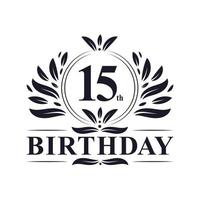 logotipo de aniversário de 15 anos, comemoração de aniversário de 15 anos. vetor