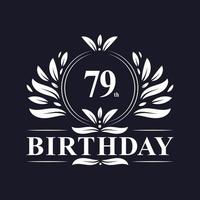 logotipo de aniversário de 79 anos, comemoração de aniversário de 79 anos. vetor