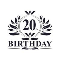 logotipo de aniversário de 20 anos, comemoração de 20 anos. vetor