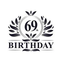 logotipo de aniversário de 69 anos, comemoração de 69 anos. vetor