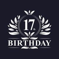 logotipo de aniversário de 17 anos, celebração do 17º aniversário. vetor