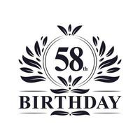 logotipo de aniversário de 58 anos, celebração do 58º aniversário. vetor