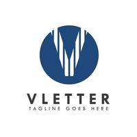 alfabeto v letra logotipo e design de ícone vetor