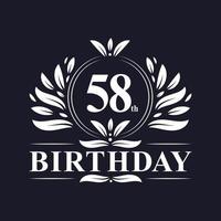 logotipo de aniversário de 58 anos, celebração de aniversário de 58 anos. vetor