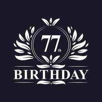 logotipo de aniversário de 77 anos, celebração de aniversário de 77 anos. vetor