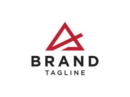carta triangular vermelha abstrata um logotipo. elemento de modelo de design de logotipo de vetor plano