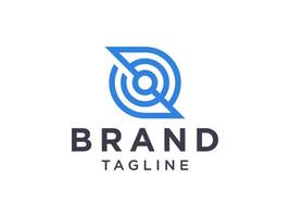 logotipo moderno da letra inicial r. estilo de origami de formas geométricas azuis com linha isolada no fundo branco. utilizável para logotipos de negócios e branding. elemento de modelo de design de logotipo de vetor plana.