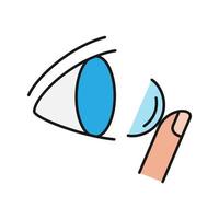 ícone de cor de lentes de contato com os olhos. ilustração vetorial isolada vetor