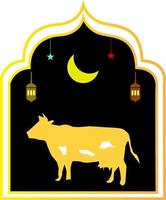 vetor ornamento idul adha e fundo cow.perfect para eid adha.