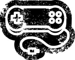 ícone angustiado do controlador de jogo do console vetor