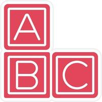 estilo de ícone de blocos abc vetor