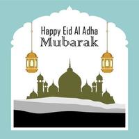 modelo islâmico ou plano de fundo, feliz eid al adha. forma quadrada simples. postagem nas redes sociais. conceito de ilustrações eid. vetor