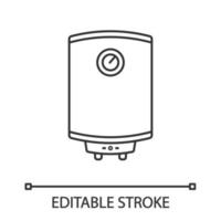 ícone linear do aquecedor elétrico de água. aquecimento de água. ilustração de linha fina. caldeira doméstica. símbolo de contorno. desenho de contorno isolado do vetor. curso editável vetor