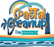 cartaz do dia internacional de limpeza costeira vetor