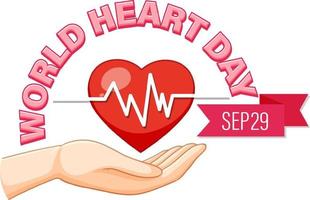 dia mundial do coração 29 de setembro vetor