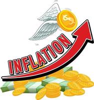 logotipo de inflação com seta subindo vetor