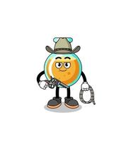personagem mascote de copos de laboratório como um cowboy vetor