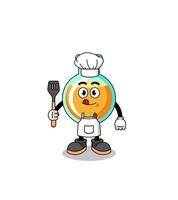 ilustração de mascote do chef de copos de laboratório vetor