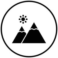estilo de ícone de montanhas rochosas vetor