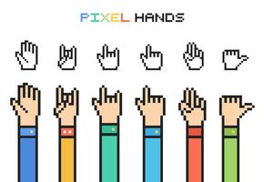 Mãos de Pixel Vector Gratuitas