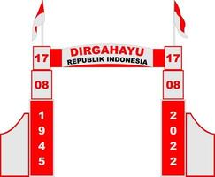 portão do dia da independência da indonésia vetor