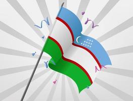 hasteando bandeiras cruzadas do país do Uzbequistão vetor