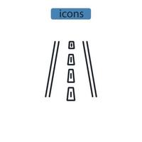 ícones de estrada simbolizam elementos vetoriais para infográfico web vetor