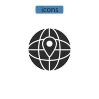ícones do globo simbolizam elementos vetoriais para infográfico web vetor