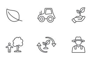 conjunto de ícones de permacultura. elementos do vetor de símbolo de pacote de permacultura para web infográfico