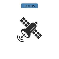 ícones de satélite simbolizam elementos vetoriais para infográfico web vetor