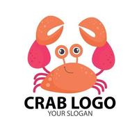 modelo de design de logotipo de restaurante de frutos do mar. ilustração vetorial de caranguejo. adicione seu slogan vetor