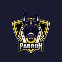 design de logotipo de mascote de cabeça de anubis para esport vetor