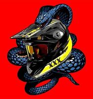 capacete e cobra vetor