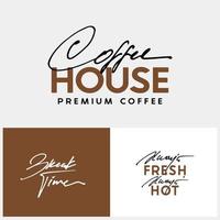 estilo de caligrafia de tipografia de casa de café logotipo adequado para camiseta vetor