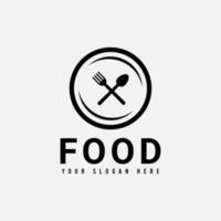 conceito de vetor de logotipo de comida simples